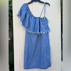 Splendid one shoulder denim dress